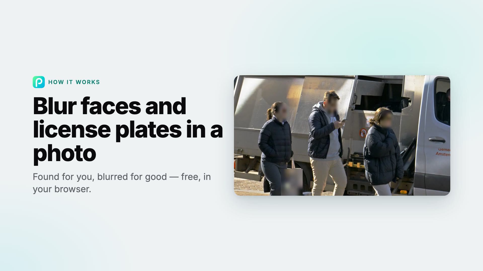 How to blur faces and license plates in a photo with Pixly
