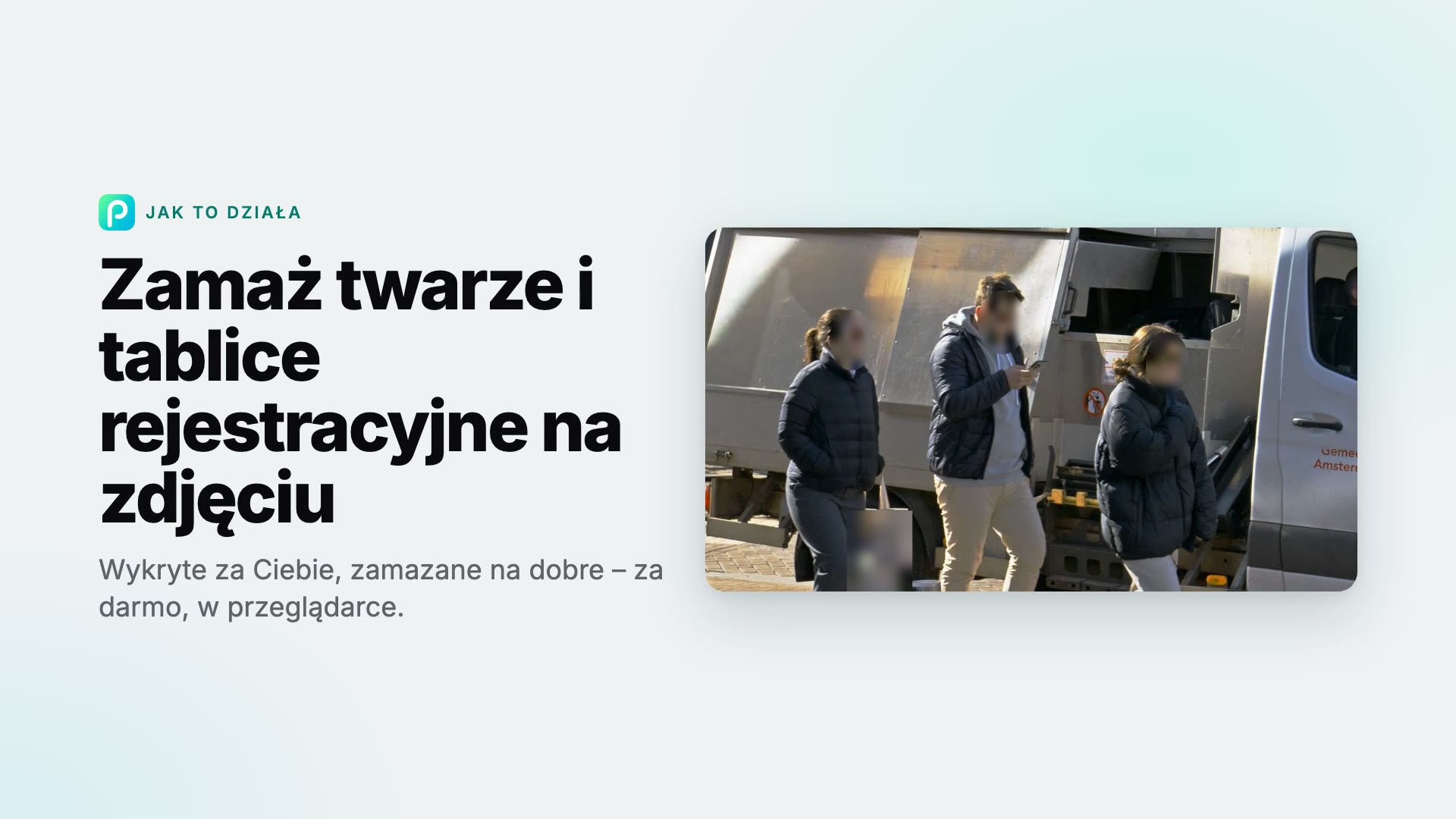 Jak zamazać twarze i tablice rejestracyjne na zdjęciu w Pixly