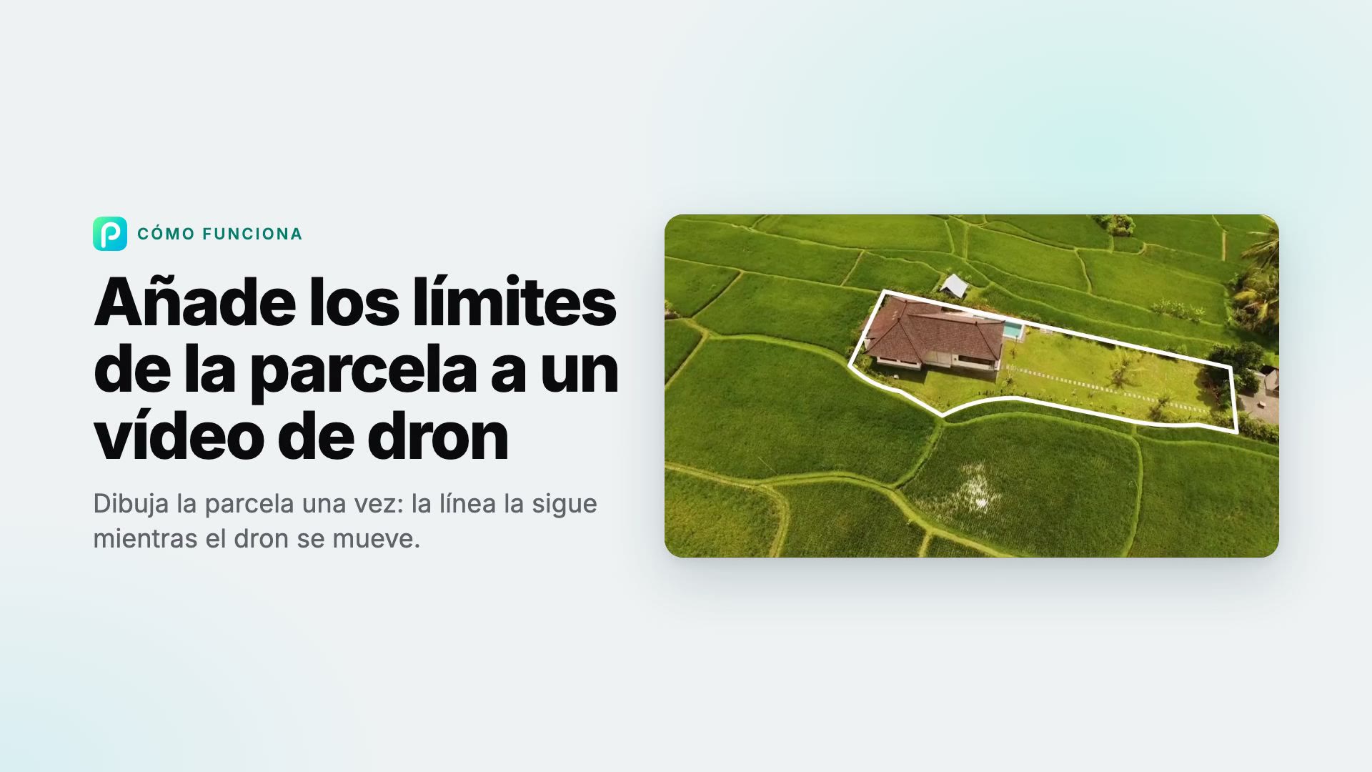 Cómo añadir los límites de la parcela a un vídeo de dron con Pixly