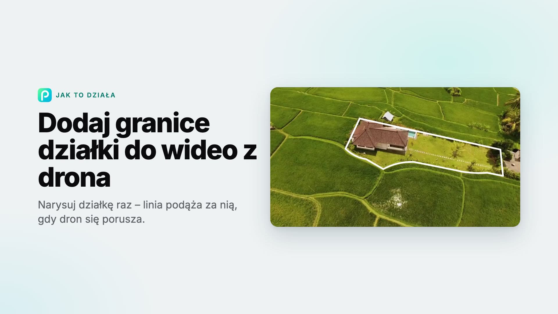 Jak dodać granice działki do wideo z drona w Pixly