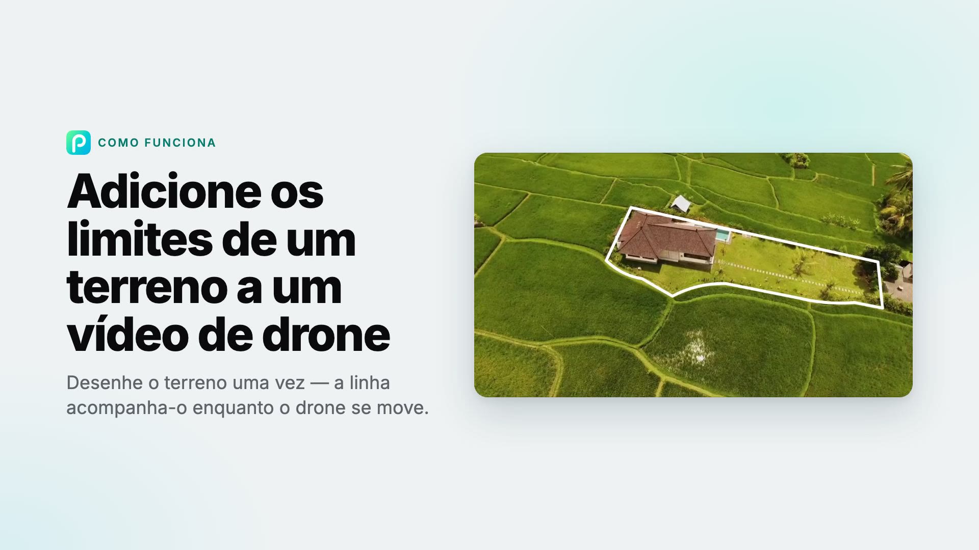 Como adicionar os limites de um terreno a um vídeo de drone com o Pixly