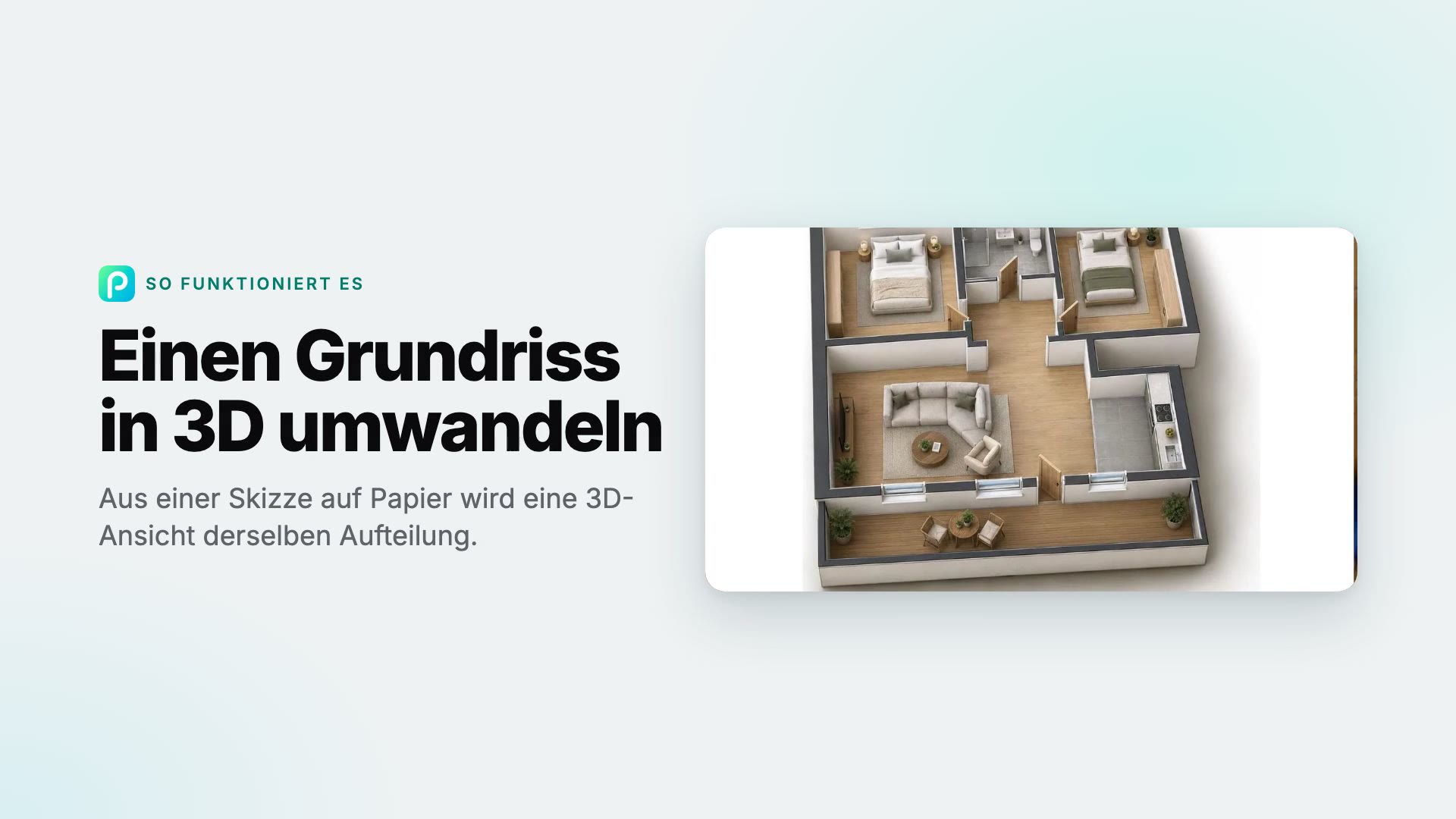 So wandeln Sie in Pixly einen Grundriss in 3D um