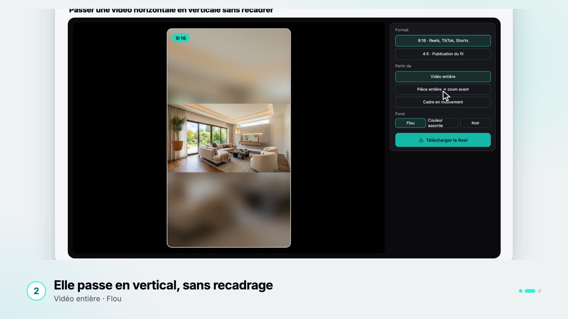 Comment passer une vidéo horizontale en verticale sans la recadrer avec Pixly