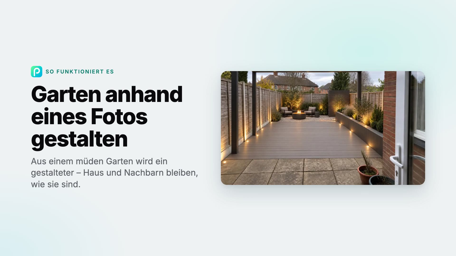 So gestalten Sie in Pixly einen Garten anhand eines Fotos