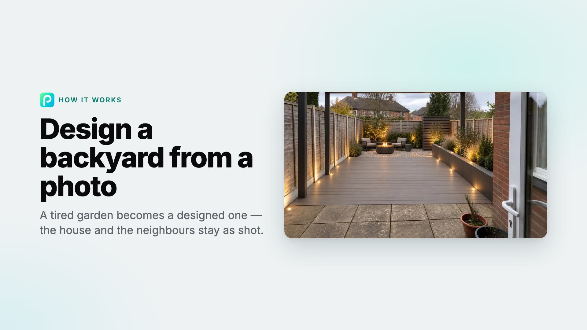 How to design a backyard from a photo in Pixly