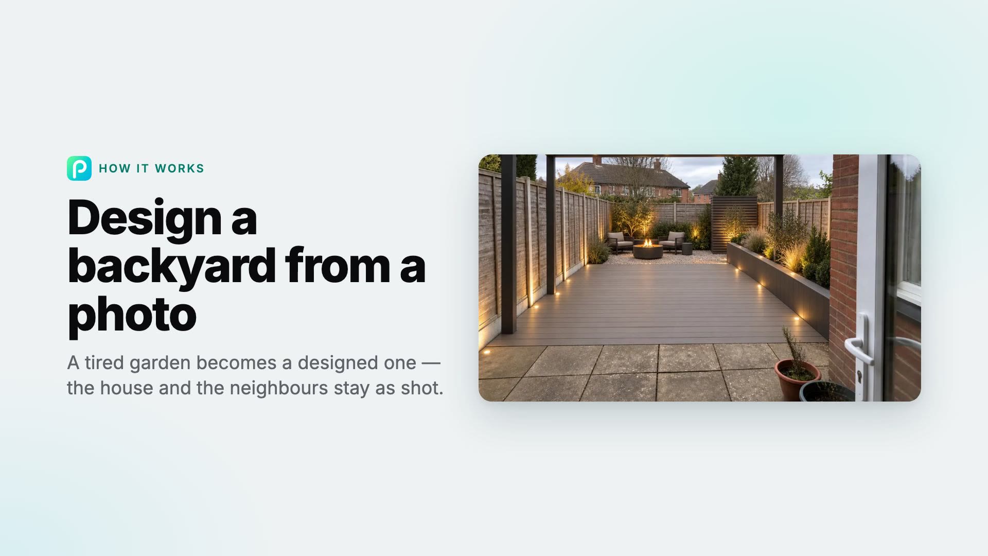 How to design a backyard from a photo in Pixly