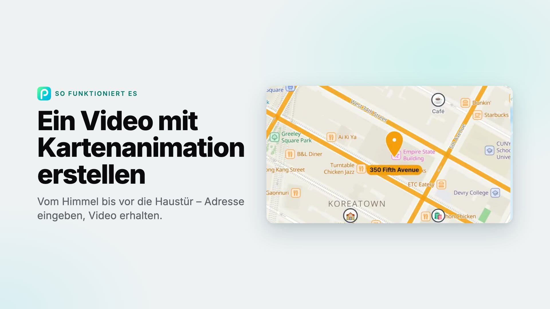 So erstellen Sie mit Pixly ein Video mit Kartenanimation