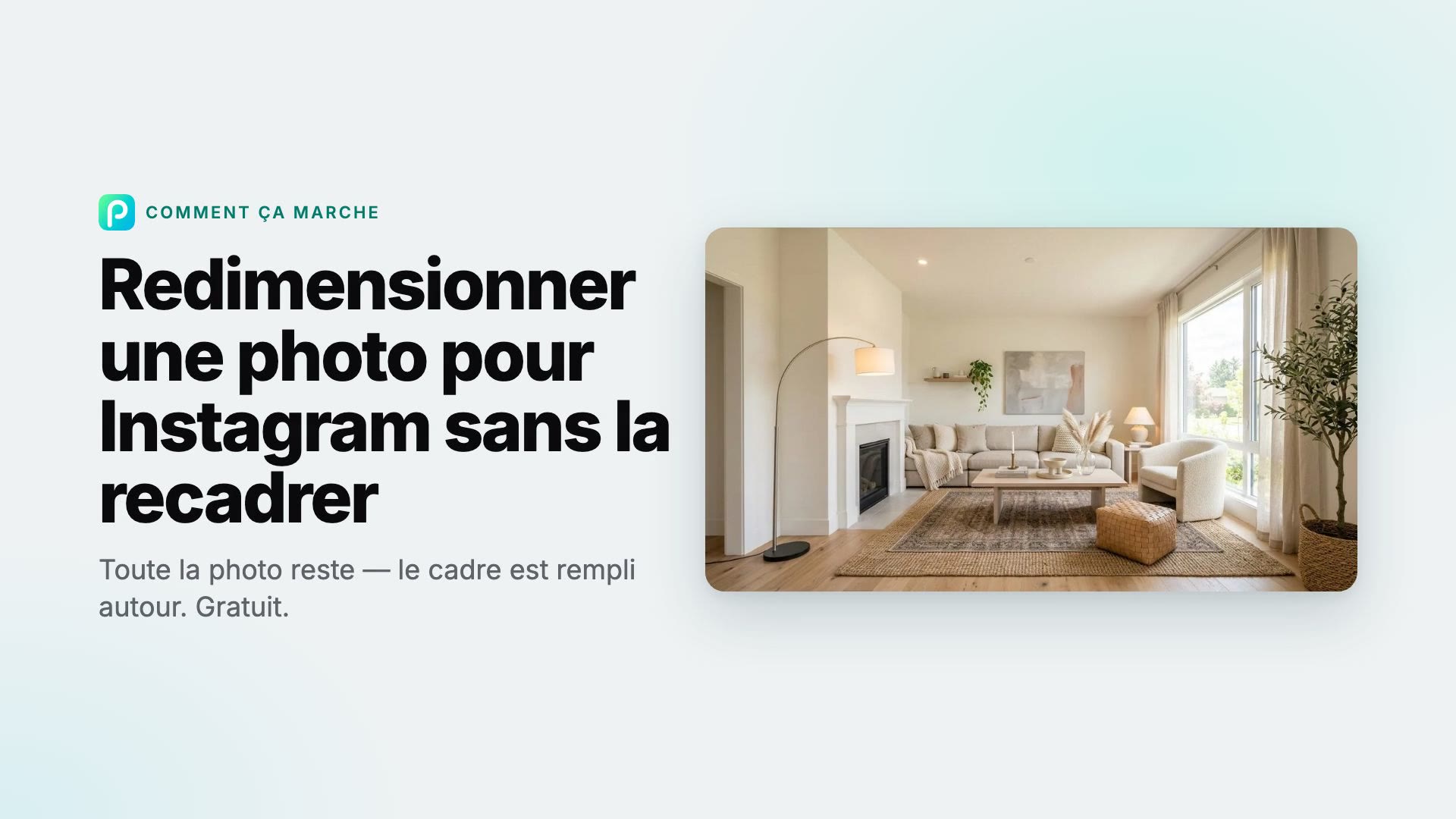 Comment redimensionner une photo pour Instagram sans la recadrer avec Pixly