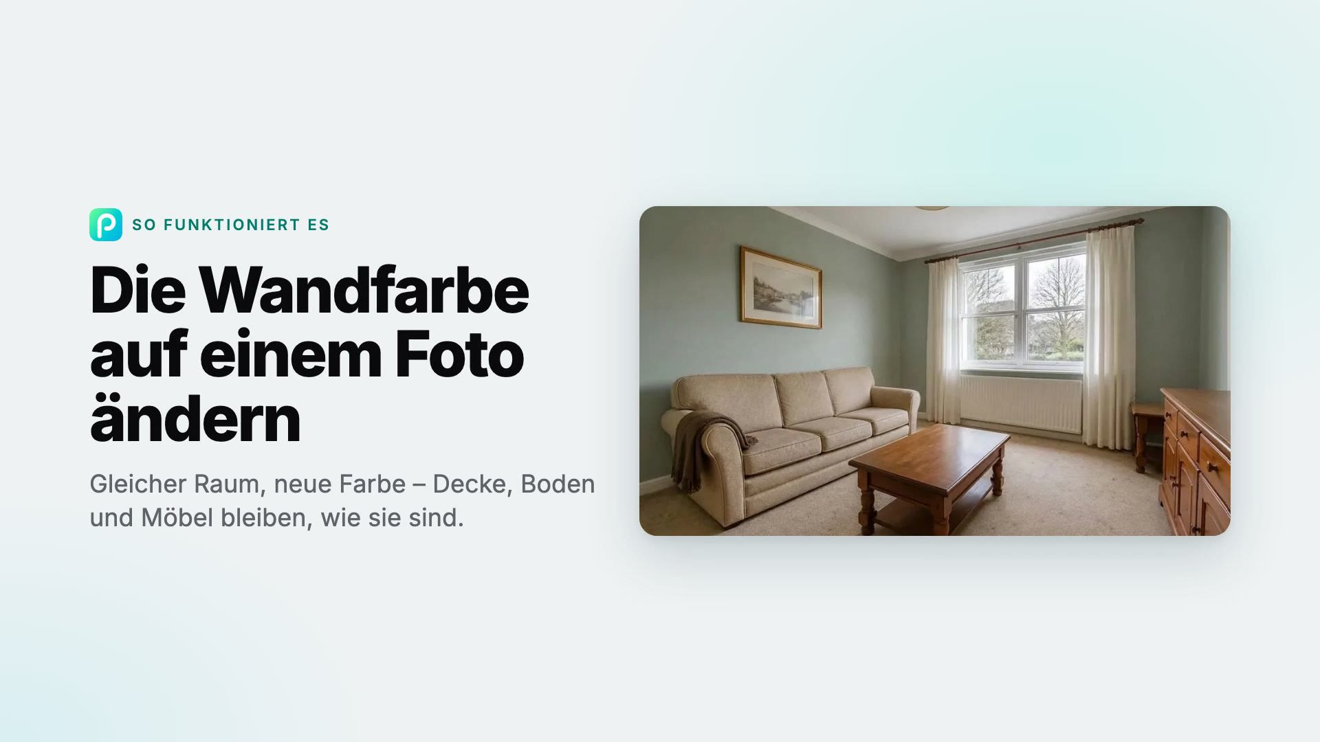 So ändern Sie in Pixly die Wandfarbe auf einem Foto