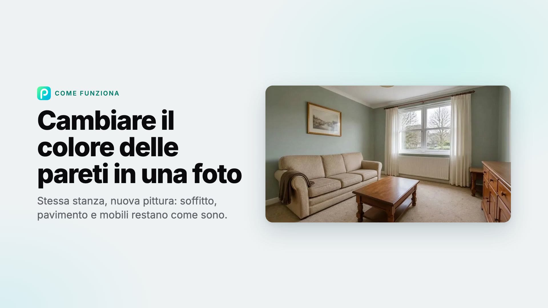 Come cambiare il colore delle pareti in una foto con Pixly