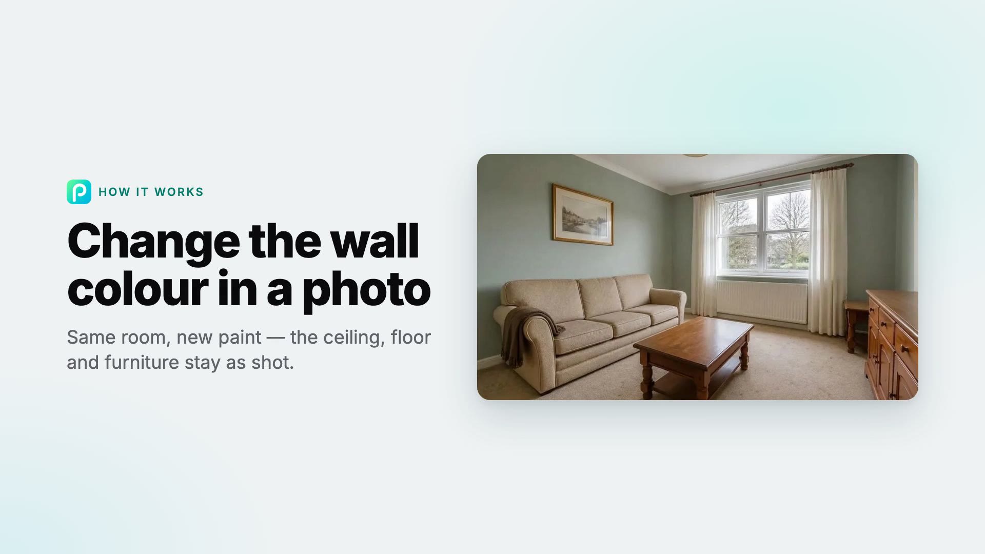 How to change wall colour in a photo in Pixly