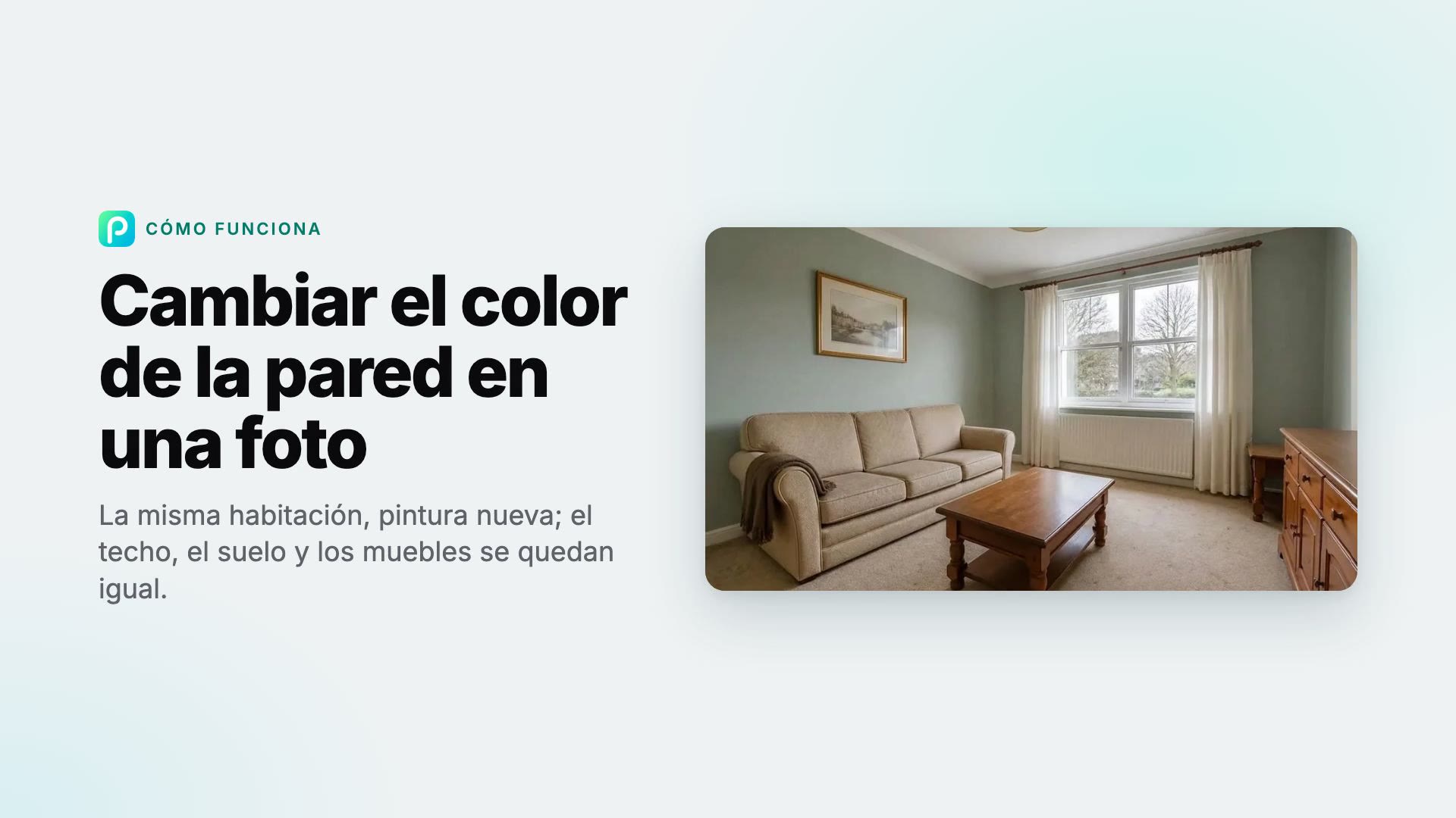 Cómo cambiar el color de la pared en una foto con Pixly