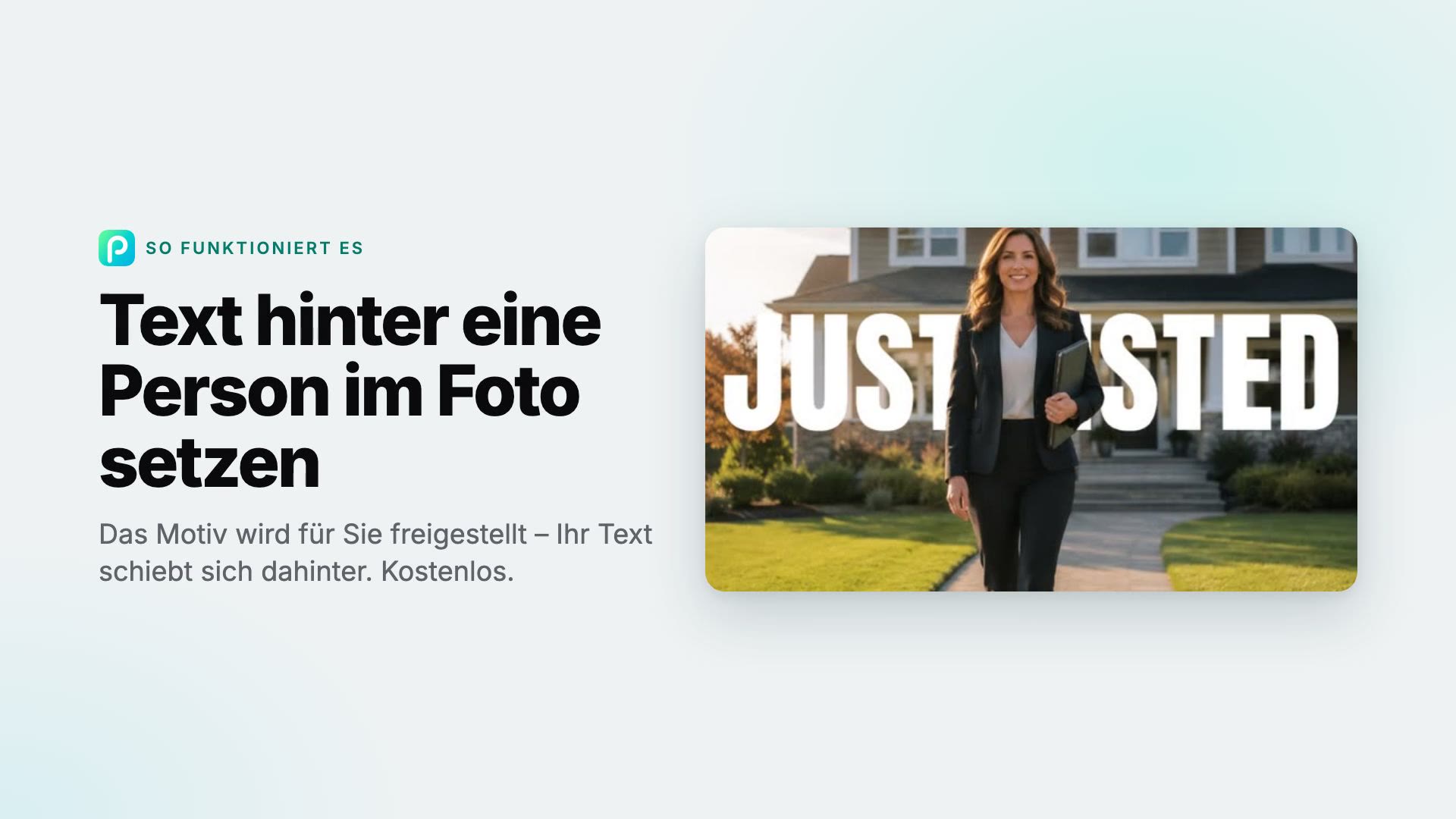 So setzen Sie mit Pixly Text hinter ein Bild