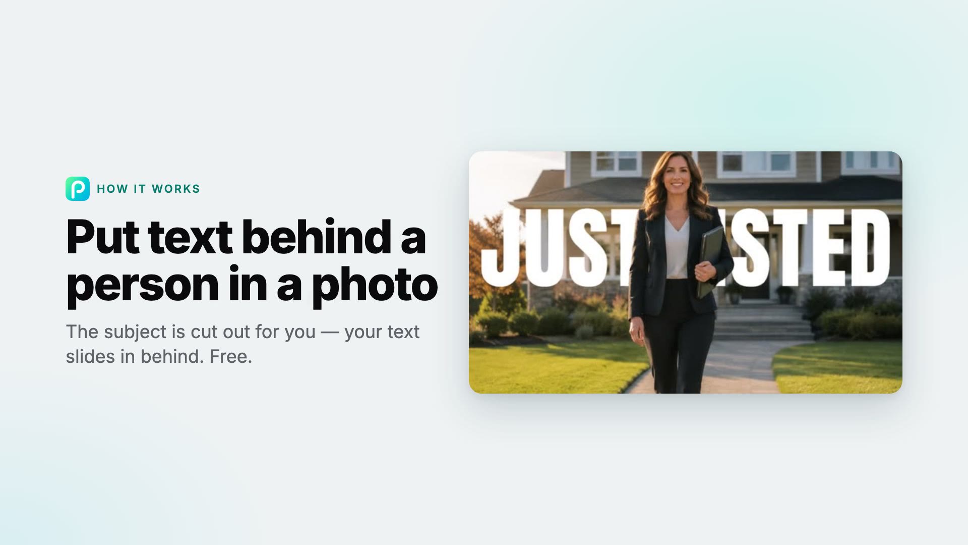 How to put text behind an image with Pixly