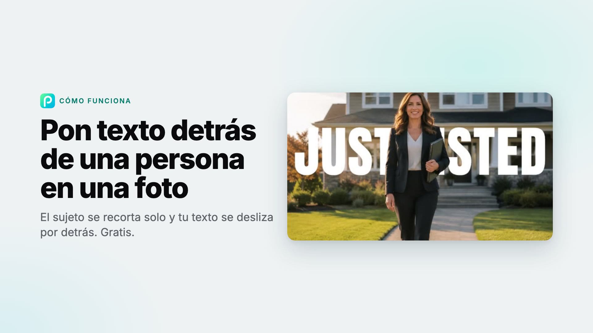 Cómo poner texto detrás de una imagen con Pixly
