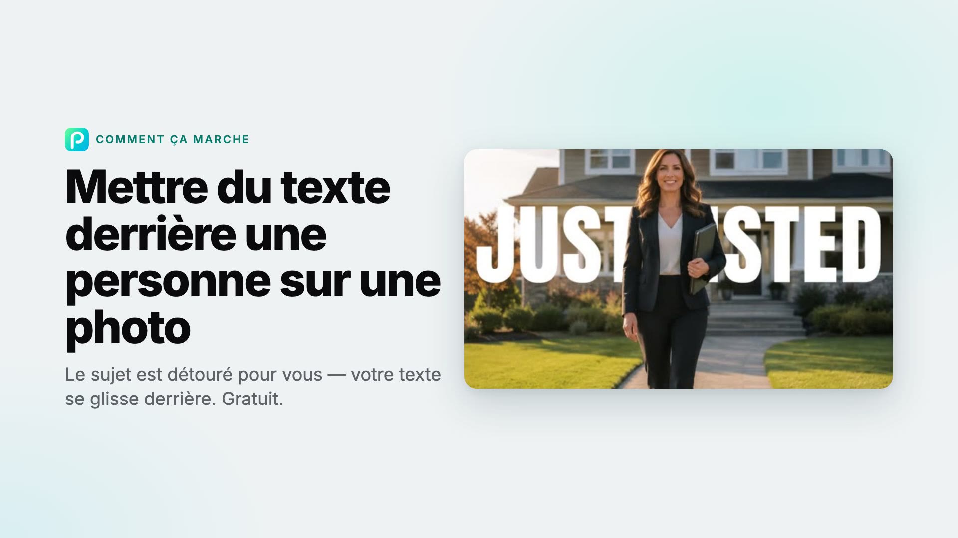 Comment mettre du texte derrière une image avec Pixly
