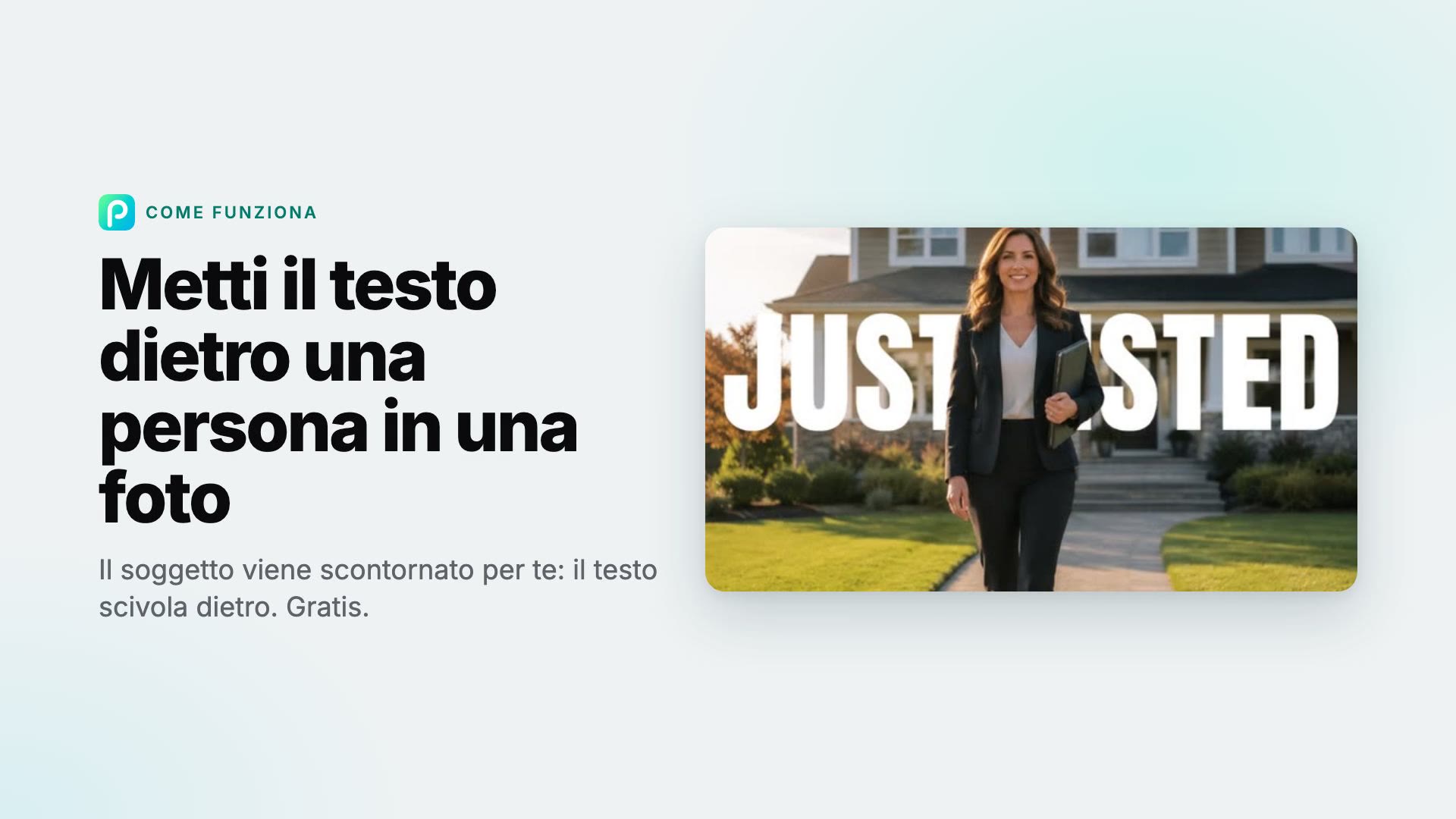 Come mettere il testo dietro un'immagine con Pixly