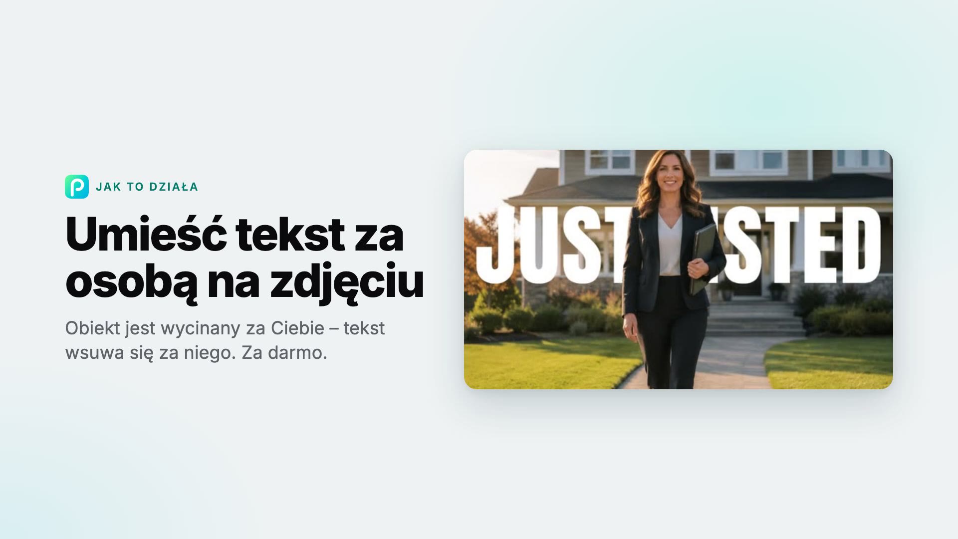 Jak umieścić tekst za osobą na zdjęciu w Pixly