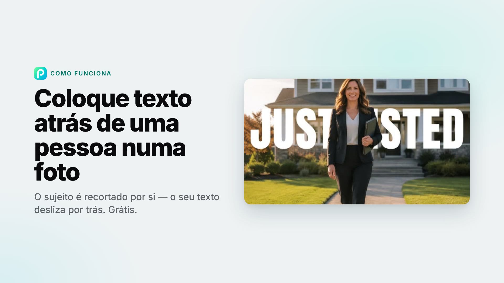 Como colocar texto atrás de uma imagem com o Pixly