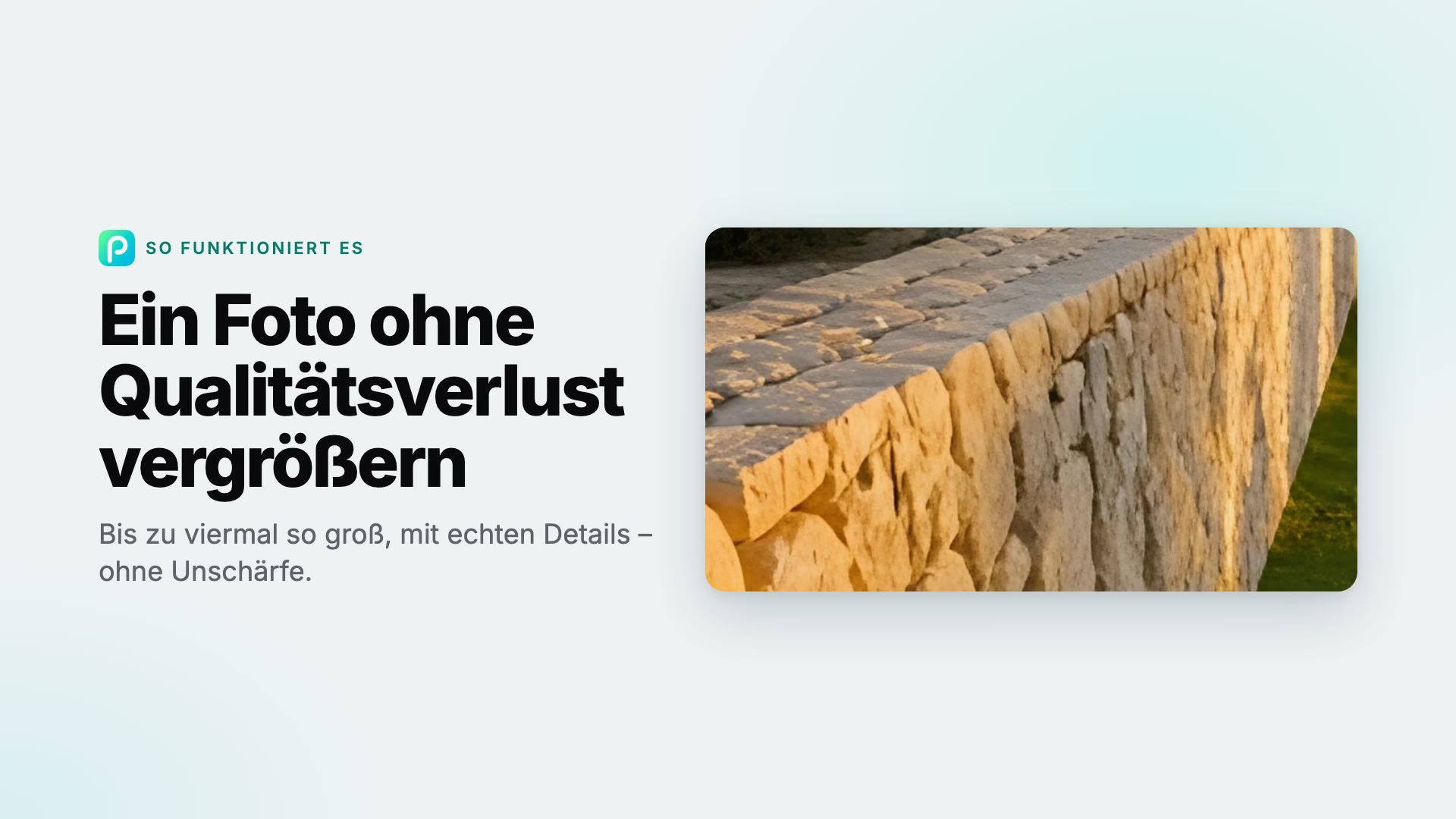 So vergrößern Sie in Pixly ein Bild ohne Qualitätsverlust
